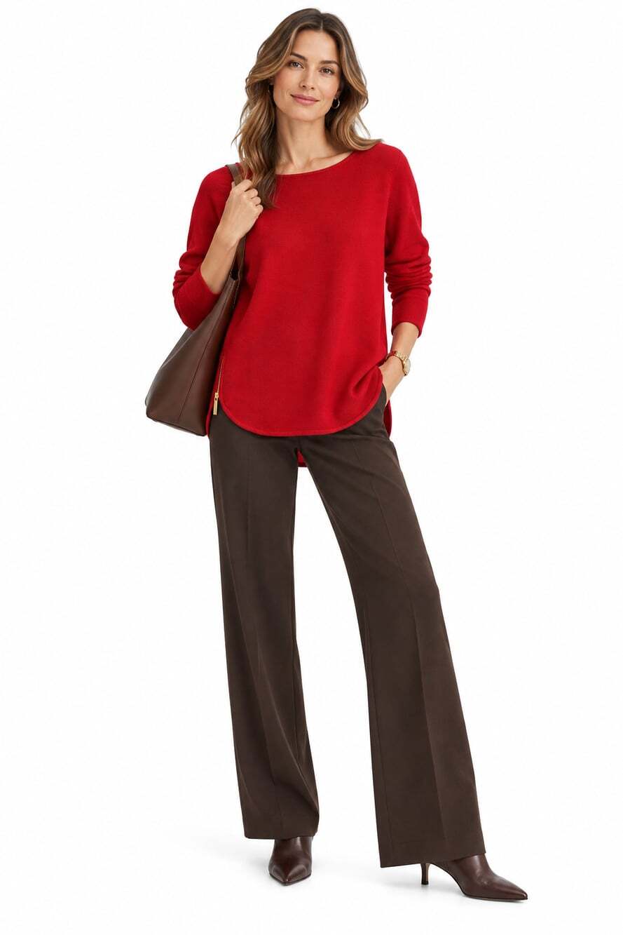 Michael Kors Women's Red Boatneck Knit Sweater Side Zippers (Size S)